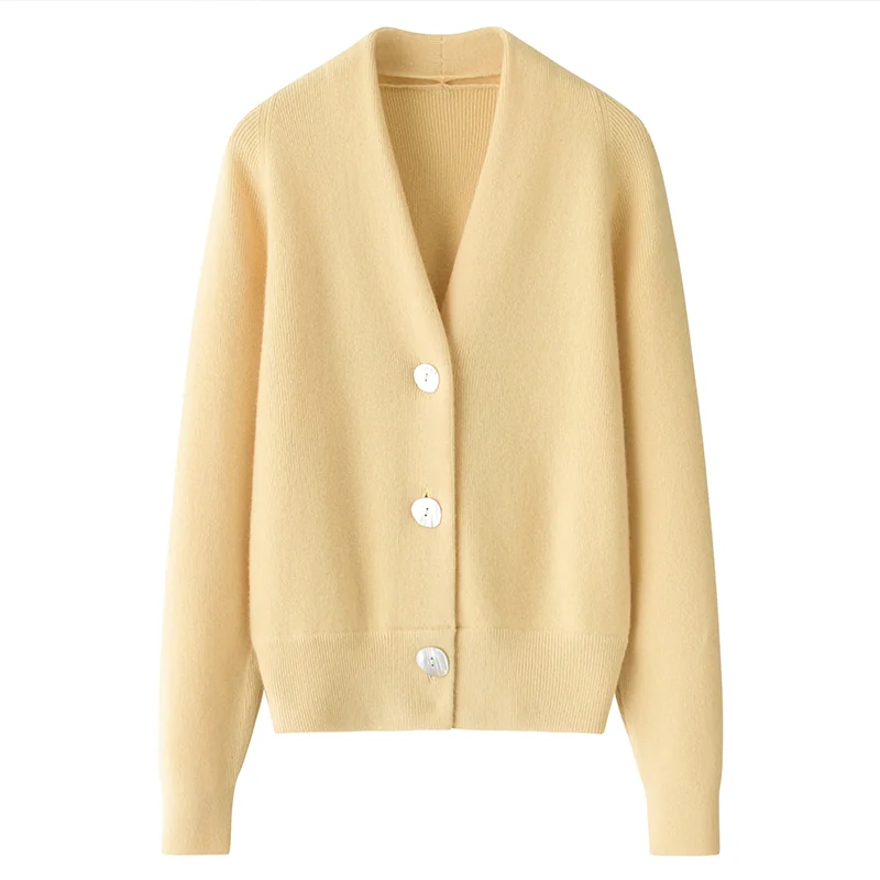 100% Cashmere, Cashmere crew-neck sweater — White, 14–15.5µm, Cashmere Garment / Women — detail view 3
