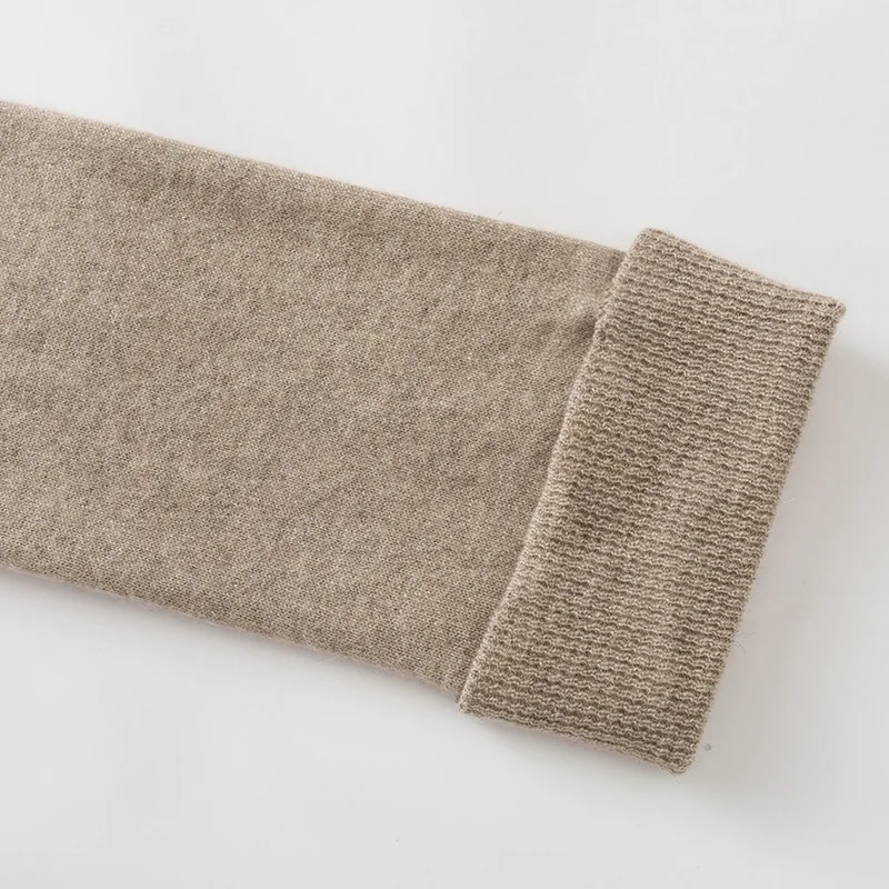 100% Cashmere, Cashmere crew-neck sweater — Camel, 14–15.5µm, Cashmere Garment / Women — detail view 5