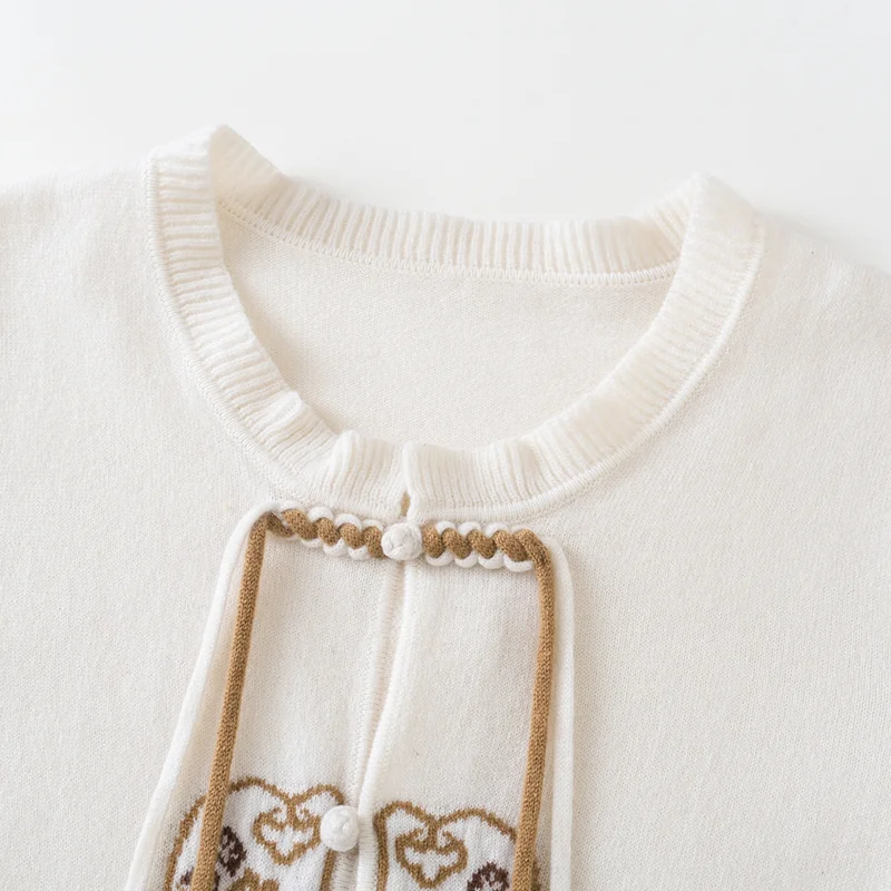 100% Cashmere, Cashmere crew-neck sweater — White, 14–15.5µm, Cashmere Garment / Women — detail view 6