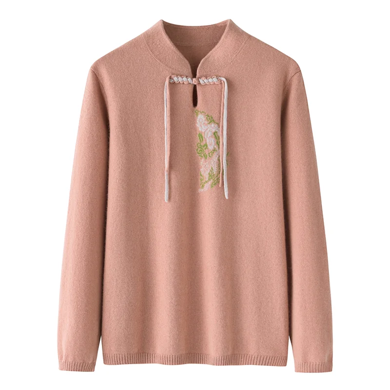 100% Cashmere, Cashmere crew-neck sweater — Beige, 14–15.5µm, Cashmere Garment / Women — detail view 3
