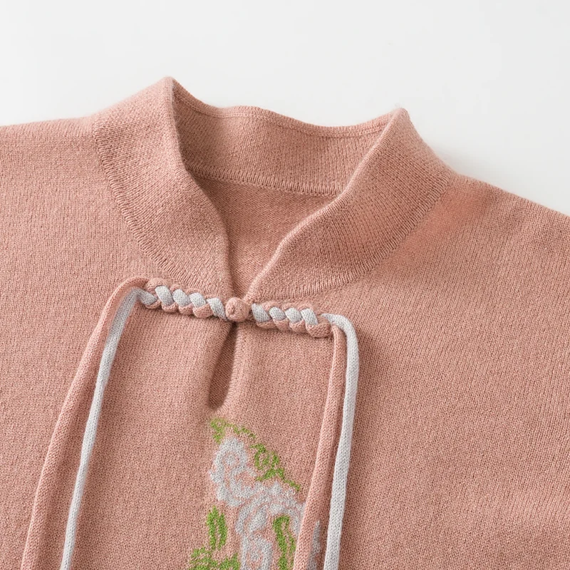 100% Cashmere, Cashmere crew-neck sweater — Beige, 14–15.5µm, Cashmere Garment / Women — detail view 7