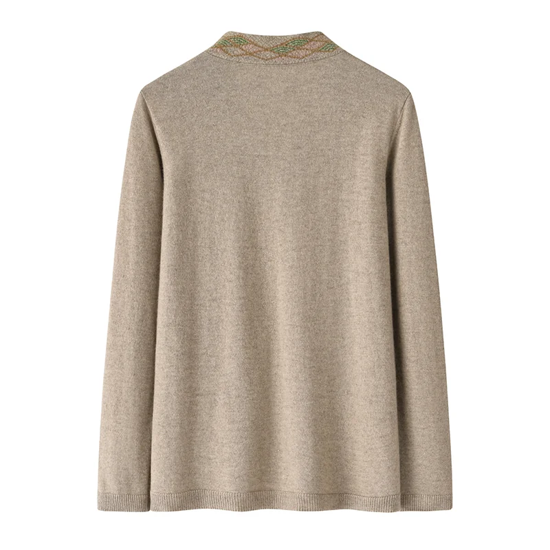 Cashmere crew-neck sweater — Beige Cable — Cashmere Sweaters & Knitwear, 100% Cashmere