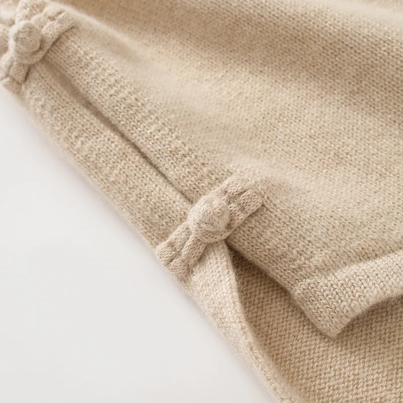 100% Cashmere, Cashmere sleeveless vest — Beige Asymmetric vest, 14–15.5µm, Cashmere Garment / Women — detail view 4