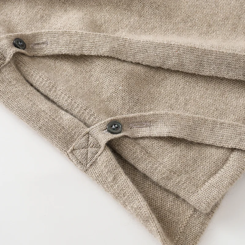 100% Cashmere, Cashmere sleeveless vest — Camel Asymmetric vest, 14–15.5µm, Cashmere Garment / Women — detail view 4