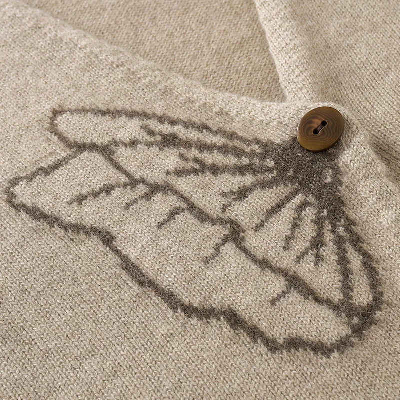 100% Cashmere, Cashmere sleeveless vest — Camel Asymmetric vest, 14–15.5µm, Cashmere Garment / Women — detail view 5
