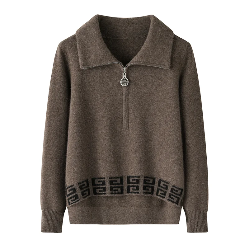 100% Cashmere, Cashmere crew-neck sweater — Camel, 14–15.5µm, Cashmere Garment / Women — detail view 2