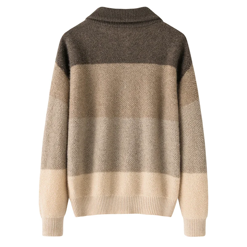 Cashmere crew-neck sweater — Grey Colour-block — Cashmere Sweaters & Knitwear, 100% Cashmere