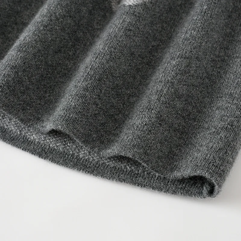 100% Cashmere, Cashmere knit skirt — Grey Skirt, 14–15.5µm, Cashmere Garment / Women — detail view 5