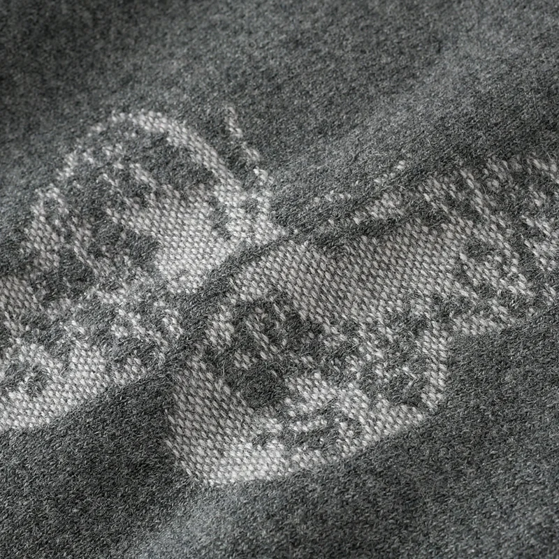 100% Cashmere, Cashmere knit skirt — Grey Skirt, 14–15.5µm, Cashmere Garment / Women — detail view 7