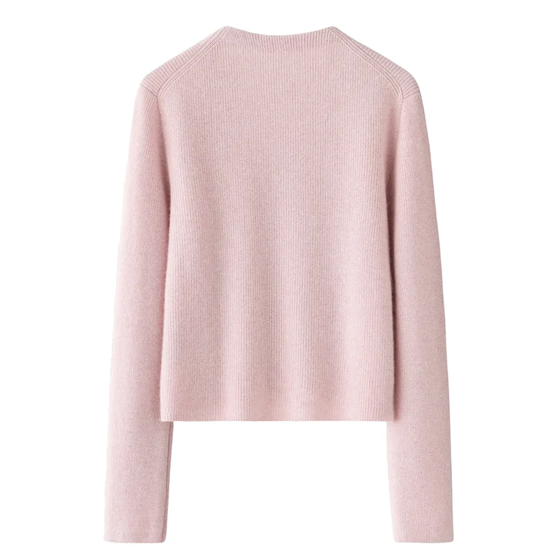 Cashmere crew-neck sweater — Pink — Cashmere Sweaters & Knitwear, 100% Cashmere