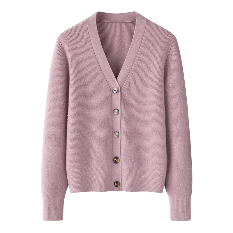 100% Cashmere, Cashmere crew-neck sweater — Pink, 14–15.5µm, Cashmere Garment / Women — detail view 2