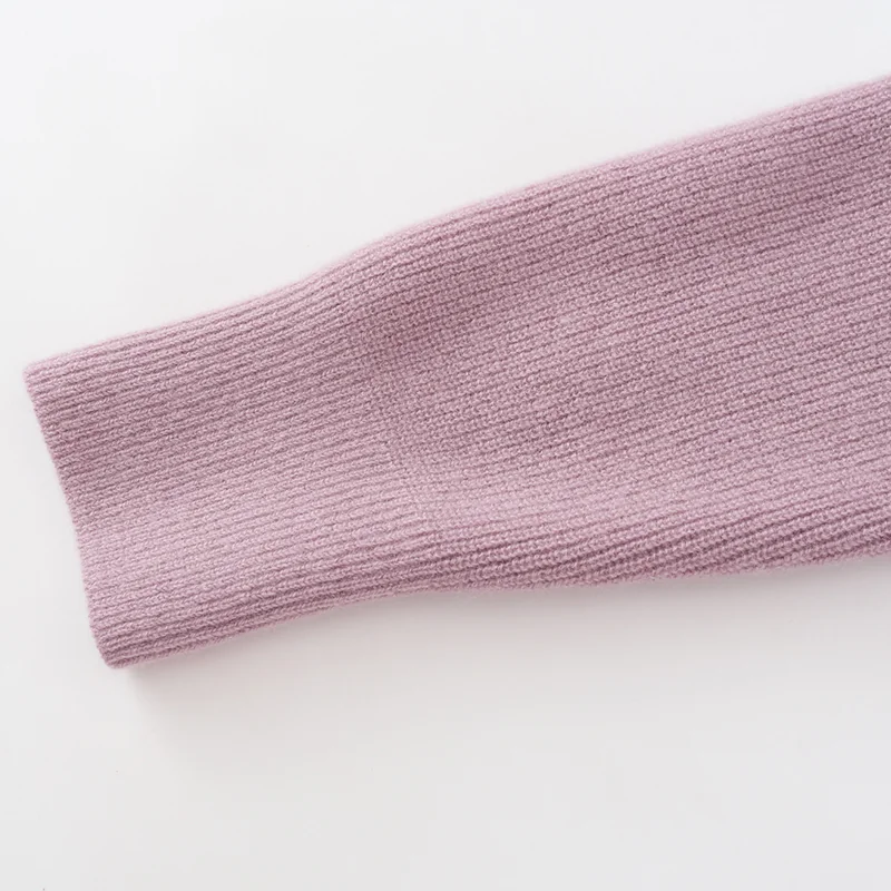 100% Cashmere, Cashmere crew-neck sweater — Pink, 14–15.5µm, Cashmere Garment / Women — detail view 5