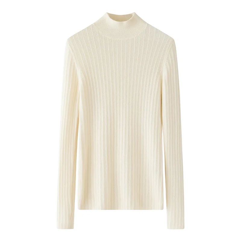 100% Cashmere, Cashmere crew-neck sweater — White, 14–15.5µm, Cashmere Garment / Women — detail view 2