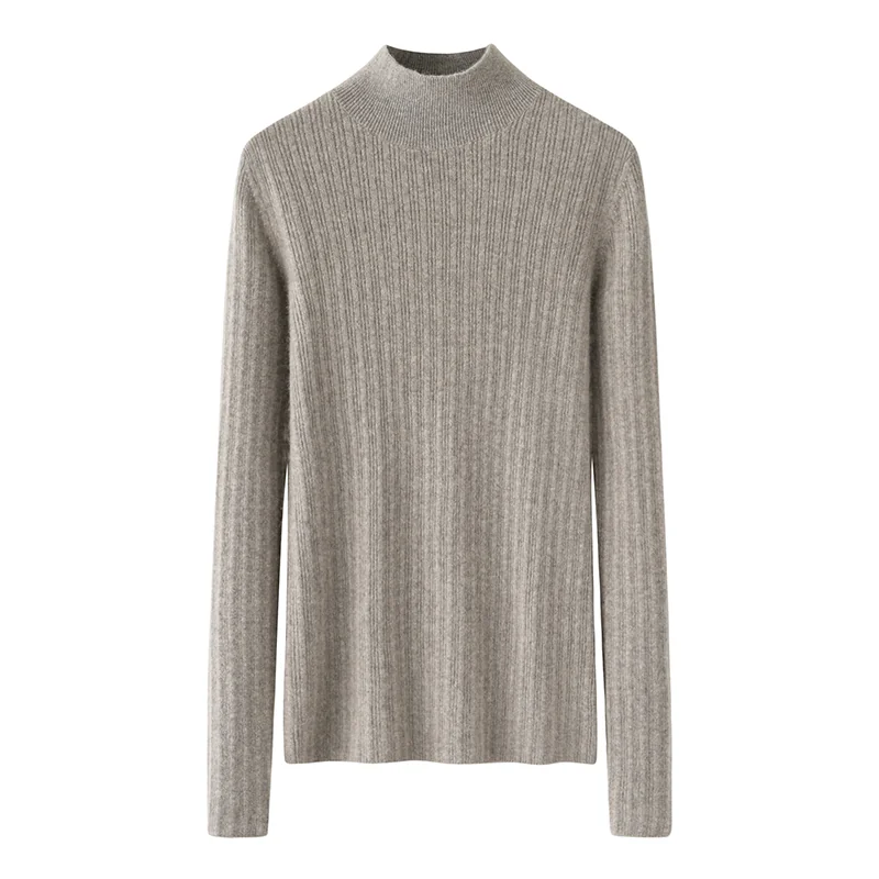 100% Cashmere, Cashmere crew-neck sweater — White, 14–15.5µm, Cashmere Garment / Women — detail view 3