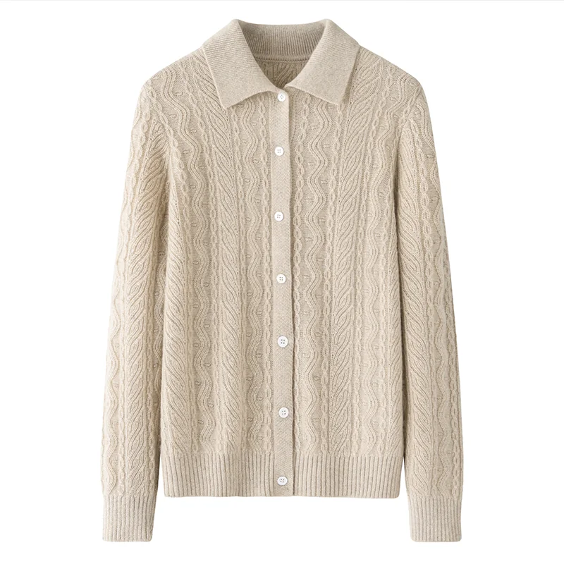 100% Cashmere, Cashmere crew-neck sweater — Pink, 14–15.5µm, Cashmere Garment / Women — detail view 3