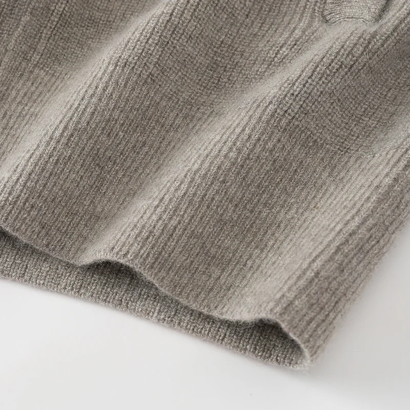 100% Cashmere, Cashmere hooded cardigan — Pink Hooded, 14–15.5µm, Cashmere Garment / Women — detail view 5