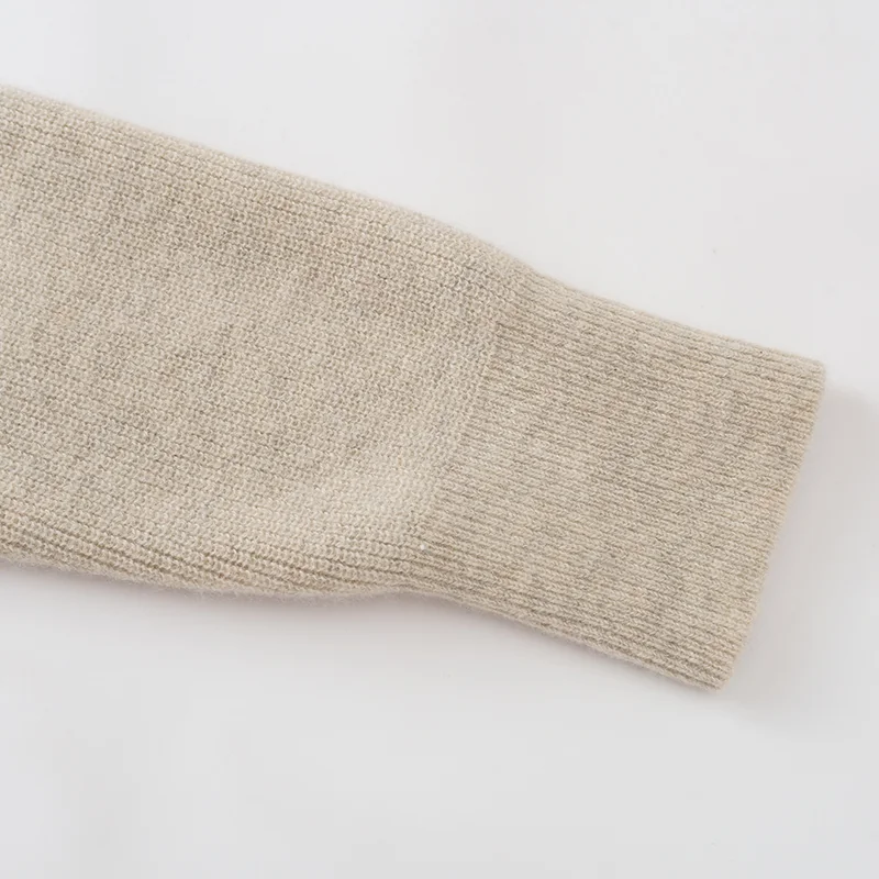100% Cashmere, Cashmere crew-neck sweater — Grey, 14–15.5µm, Cashmere Garment / Women — detail view 7