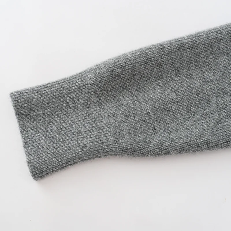 100% Cashmere, Cashmere crew-neck sweater — Grey, 14–15.5µm, Cashmere Garment / Women — detail view 8
