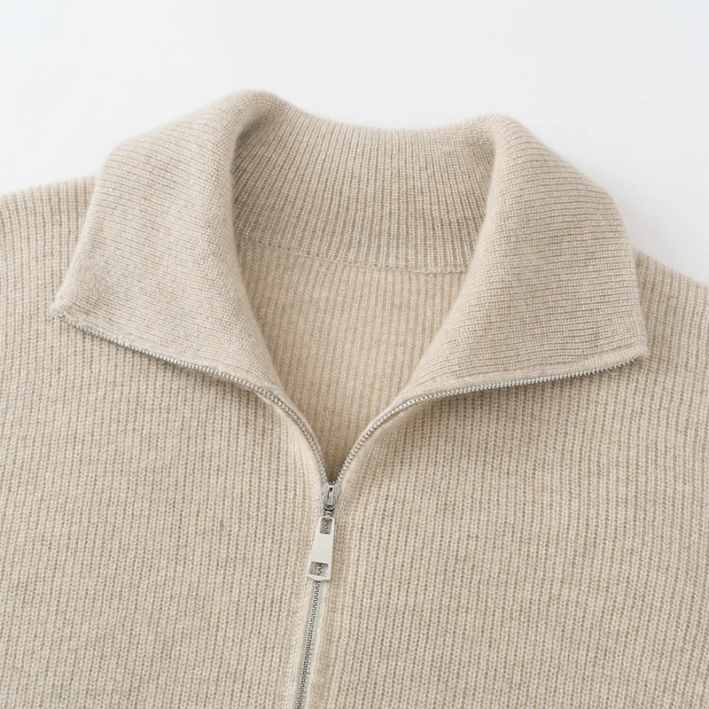100% Cashmere, Cashmere crew-neck sweater — Grey, 14–15.5µm, Cashmere Garment / Women — detail view 9