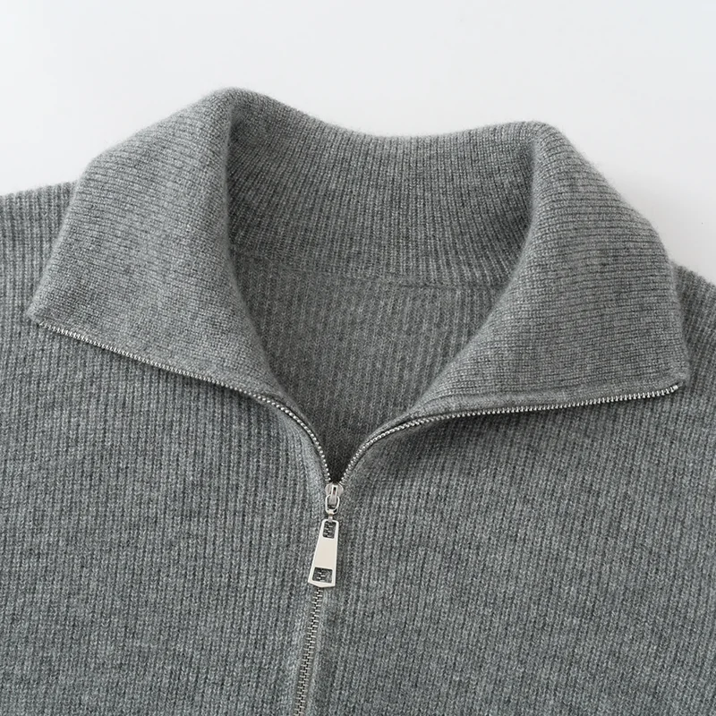 100% Cashmere, Cashmere crew-neck sweater — Grey, 14–15.5µm, Cashmere Garment / Women — detail view 10