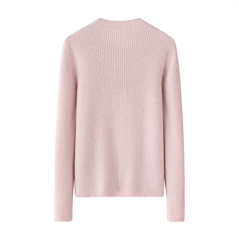 Cashmere crew-neck sweater — Pink — Cashmere Sweaters & Knitwear, 100% Cashmere