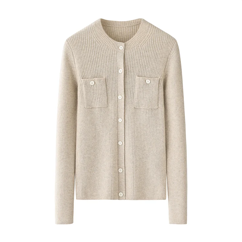 100% Cashmere, Cashmere crew-neck sweater — Pink, 14–15.5µm, Cashmere Garment / Women — detail view 3