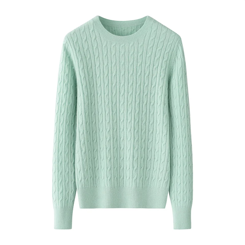 100% Cashmere, Cashmere crew-neck sweater — Pink, 14–15.5µm, Cashmere Garment / Women — detail view 3
