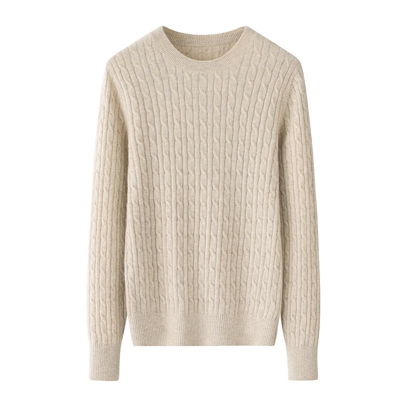 100% Cashmere, Cashmere crew-neck sweater — Pink, 14–15.5µm, Cashmere Garment / Women — detail view 4