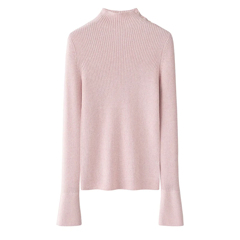 100% Cashmere, Cashmere crew-neck sweater — Pink, 14–15.5µm, Cashmere Garment / Women — detail view 2
