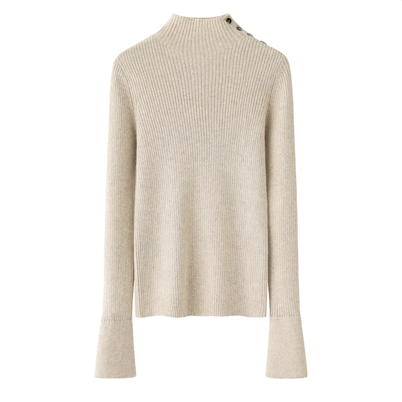 100% Cashmere, Cashmere crew-neck sweater — Pink, 14–15.5µm, Cashmere Garment / Women — detail view 4