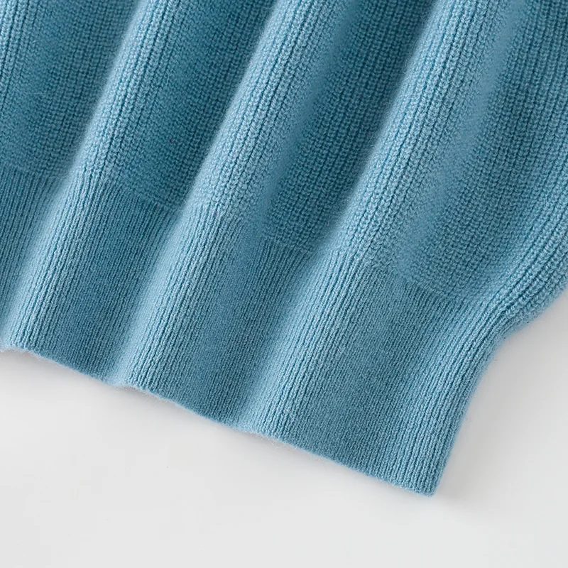 100% Cashmere, Cashmere crew-neck sweater — Grey, 14–15.5µm, Cashmere Garment / Women — detail view 6