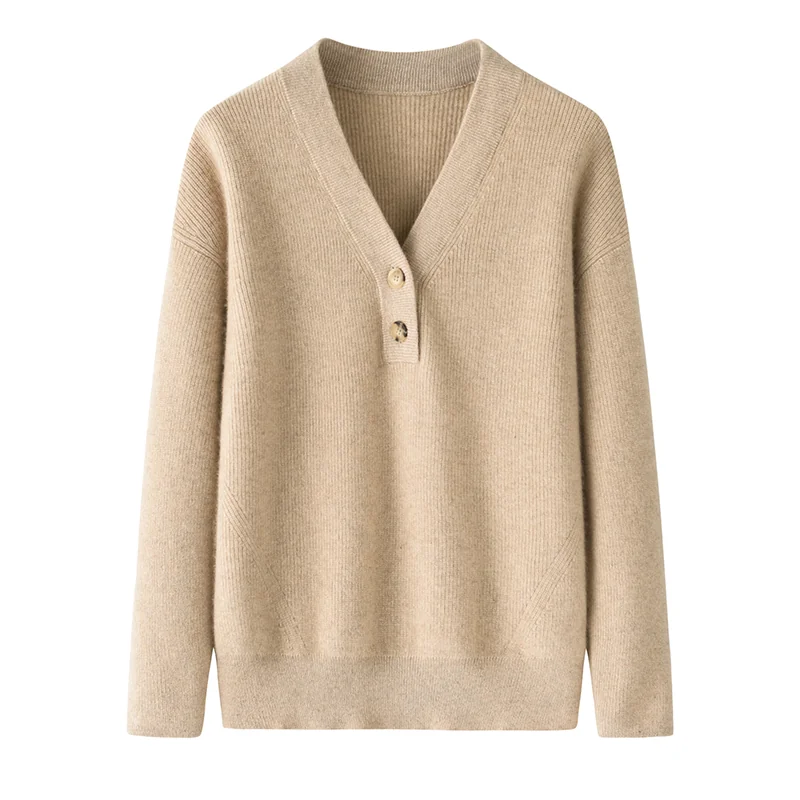 100% Cashmere, Cashmere crew-neck sweater — White, 14–15.5µm, Cashmere Garment / Women — detail view 3