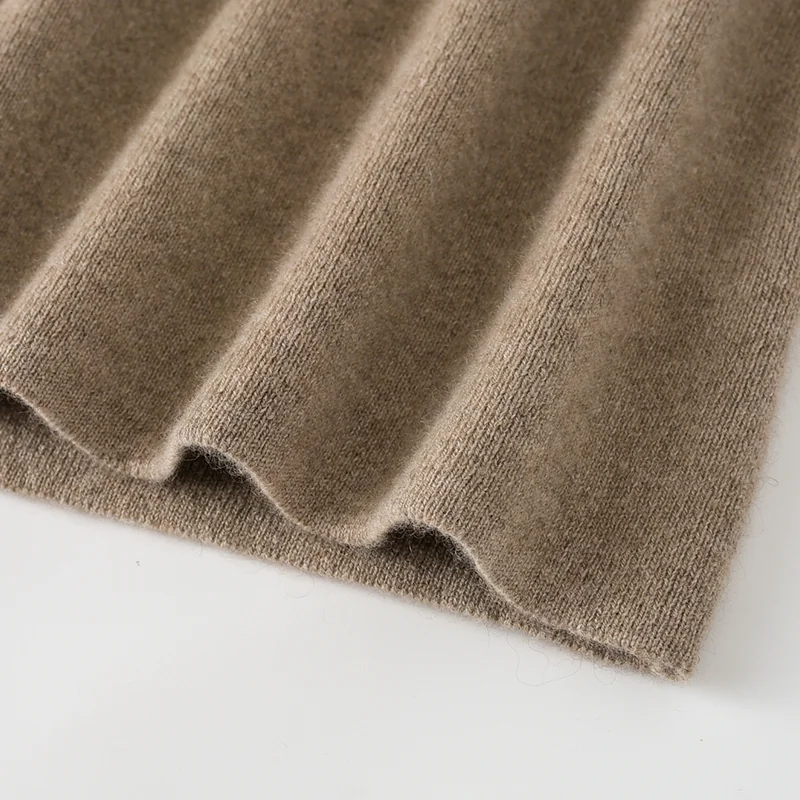 100% Cashmere, Cashmere crew-neck sweater — Grey, 14–15.5µm, Cashmere Garment / Women — detail view 4