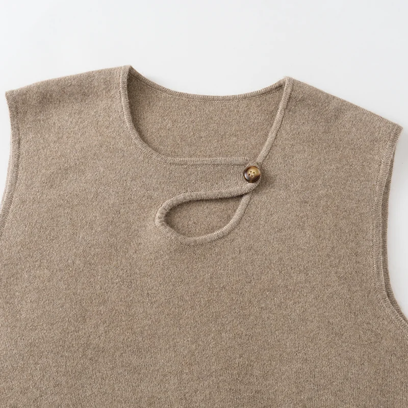 100% Cashmere, Cashmere crew-neck sweater — Grey, 14–15.5µm, Cashmere Garment / Women — detail view 6