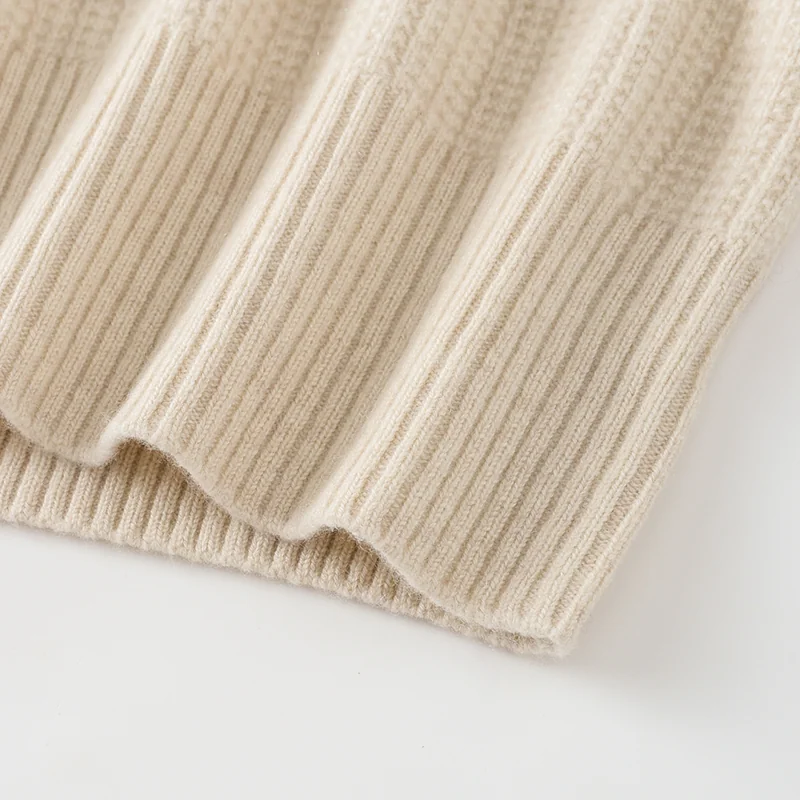 100% Cashmere, Cashmere crew-neck sweater — Grey, 14–15.5µm, Cashmere Garment / Women — detail view 6