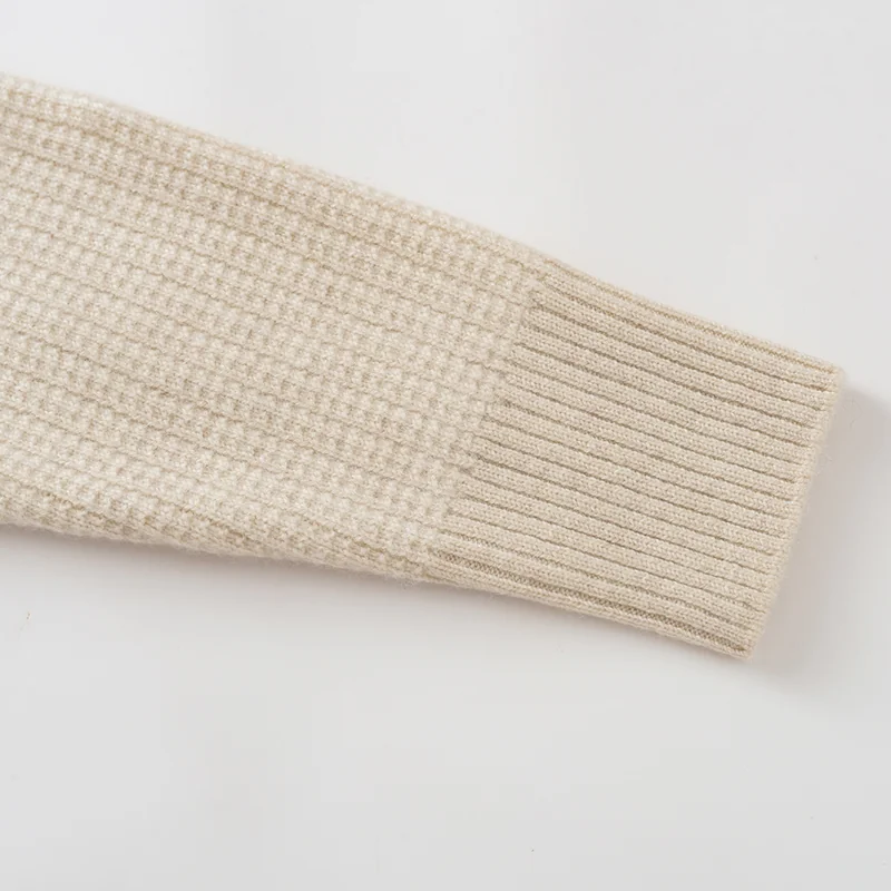 100% Cashmere, Cashmere crew-neck sweater — Grey, 14–15.5µm, Cashmere Garment / Women — detail view 7
