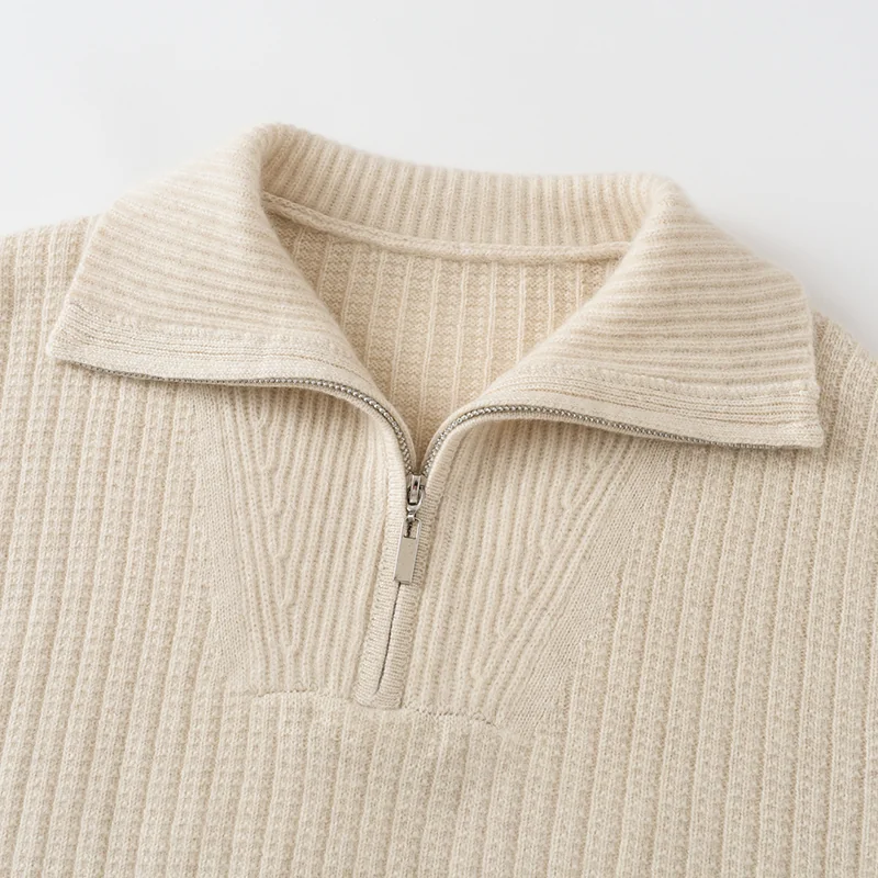 100% Cashmere, Cashmere crew-neck sweater — Grey, 14–15.5µm, Cashmere Garment / Women — detail view 8