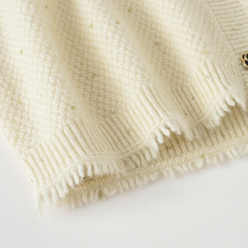 100% Cashmere, Cashmere crew-neck sweater — Grey, 14–15.5µm, Cashmere Garment / Women — detail view 4