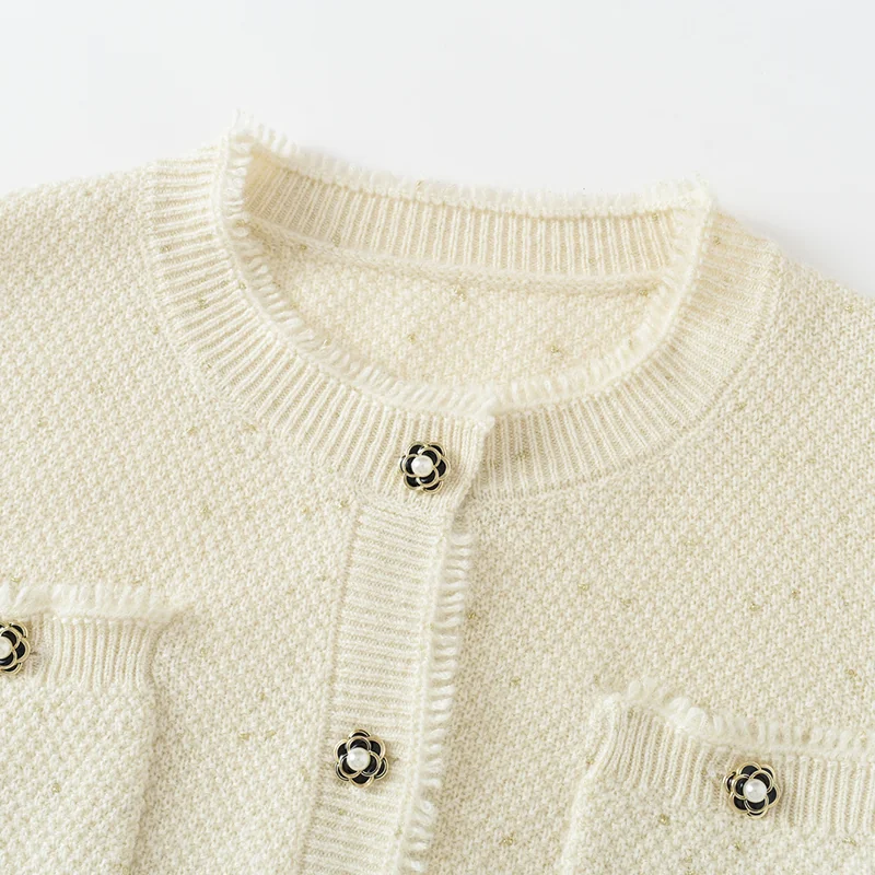 100% Cashmere, Cashmere crew-neck sweater — Grey, 14–15.5µm, Cashmere Garment / Women — detail view 6