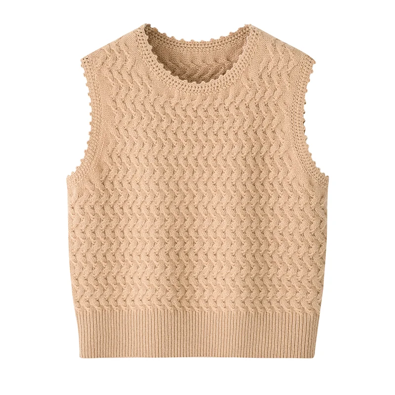 100% Cashmere, Cashmere sleeveless vest — White Knit vest, 14–15.5µm, Cashmere Garment / Women — detail view 3