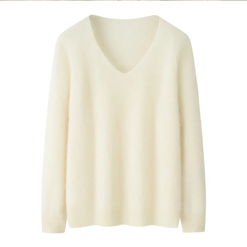 100% Cashmere, Cashmere crew-neck sweater — Grey, 14–15.5µm, Cashmere Garment / Women — detail view 3
