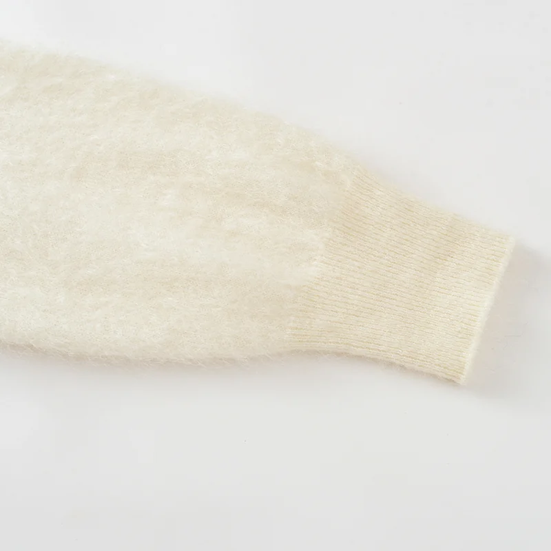100% Cashmere, Cashmere crew-neck sweater — Grey, 14–15.5µm, Cashmere Garment / Women — detail view 5