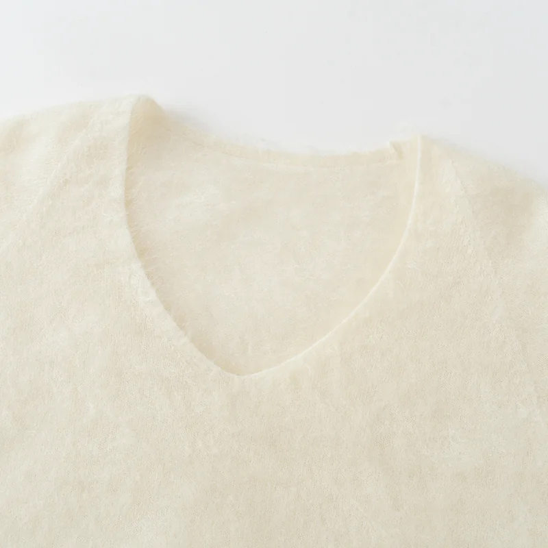 100% Cashmere, Cashmere crew-neck sweater — Grey, 14–15.5µm, Cashmere Garment / Women — detail view 6