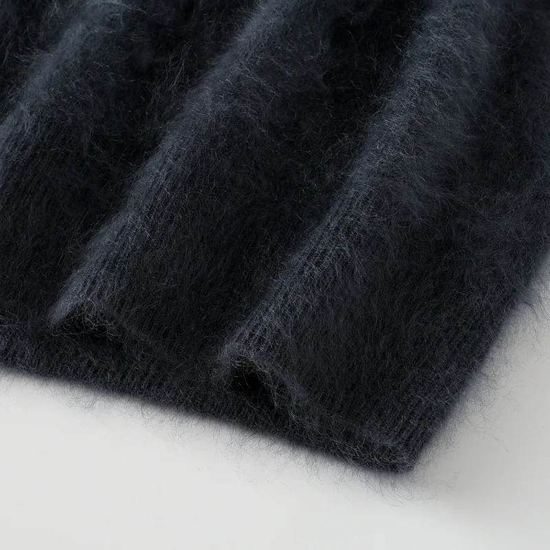 100% Cashmere, Cashmere crew-neck sweater — Grey, 14–15.5µm, Cashmere Garment / Women — detail view 4