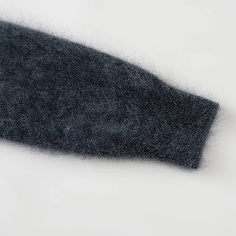 100% Cashmere, Cashmere crew-neck sweater — Grey, 14–15.5µm, Cashmere Garment / Women — detail view 5