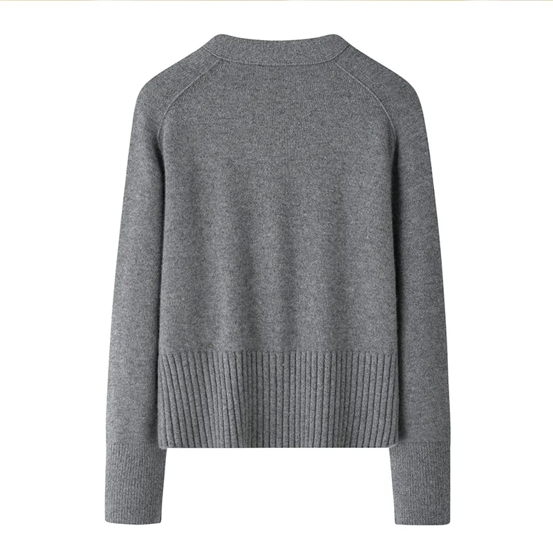 Cashmere crew-neck sweater — Grey — Cashmere Sweaters & Knitwear, 100% Cashmere