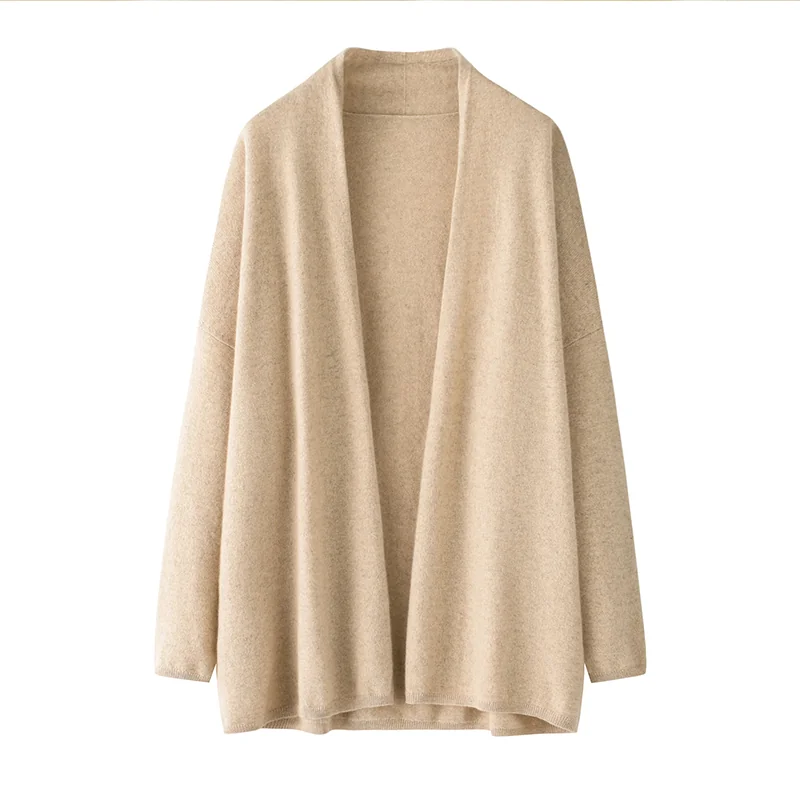 100% Cashmere, Cashmere crew-neck sweater — Grey, 14–15.5µm, Cashmere Garment / Women — detail view 3