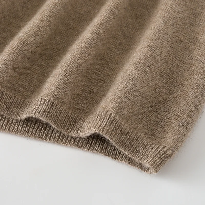 100% Cashmere, Cashmere crew-neck sweater — Grey, 14–15.5µm, Cashmere Garment / Women — detail view 5