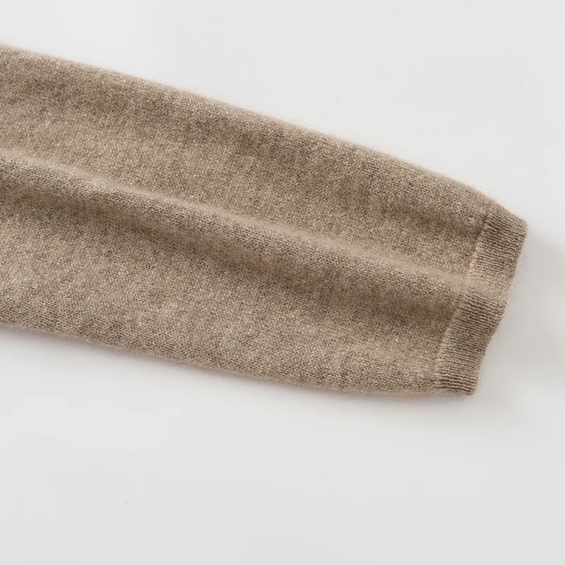 100% Cashmere, Cashmere crew-neck sweater — Grey, 14–15.5µm, Cashmere Garment / Women — detail view 6
