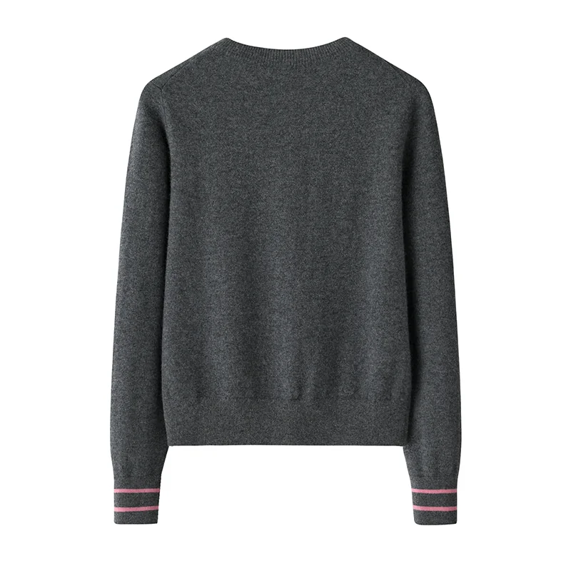 Cashmere crew-neck sweater — Grey — Cashmere Sweaters & Knitwear, 100% Cashmere